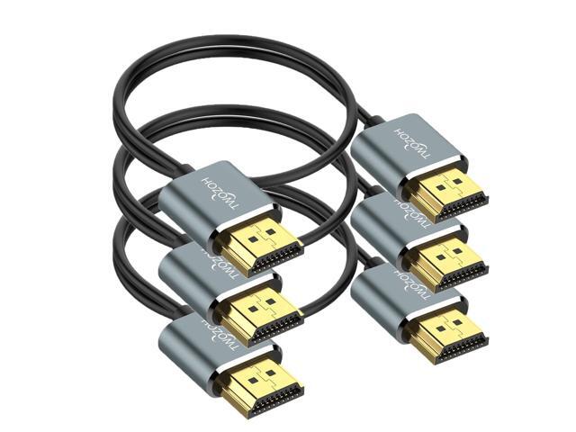 Twozoh Flexible & Slim HDMI Cable 1FT 3 Pack, Ultra Thin HDMI Cord Supports High Speed 4K@60Hz 18gbps 2160P/1080P