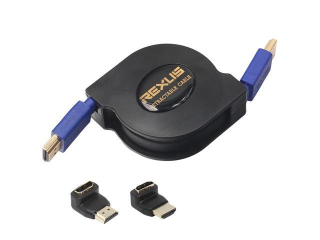 Retractable HDMI Cable Super Speed 1 M/1.8M 3 in 1 3D + 90°/270° Male to Female Adapter Converter (6ft(1.8M))