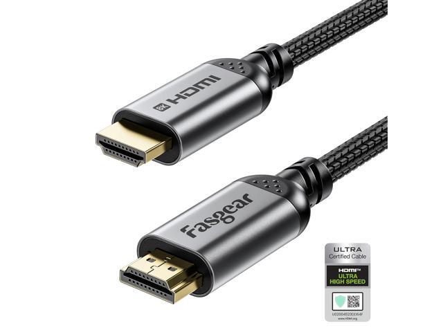 Fasgear HDMI 2.1 Cable 6.6ft 8K HDMI Cord Certified 48Gbps Ultra High Speed HDMI Cable Braided Nylon 8K@60Hz 4K@120Hz HDCP 2.3 Support eARC HDR10...
