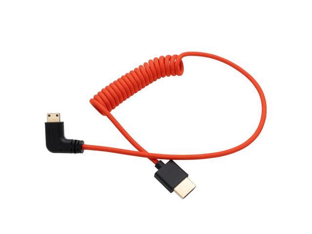 Mini HDMI to HDMI 8K 4K60p Cable for Canon EOS R RP XA70 6D Mark II 5D Mark IV Camera ATOMOS Ninja V SmallHD Ultra Monitor, Rigth Angle Type A C...