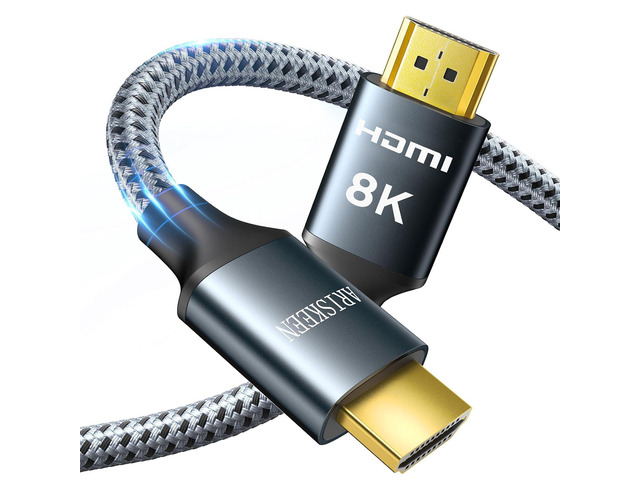 ARISKEEN 8K HDMI Cable 40FT, 48Gbps High Speed HDMI 2.1 Cable, 8K 60Hz, 4K 120Hz 144Hz Support for HDR 10, HDCP 2.2 2.3, eARC, DTS:X, Braided HDMI...
