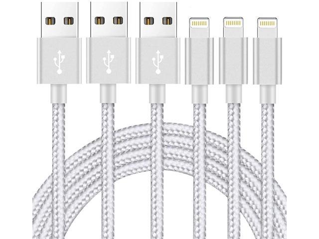 Ximytec iPhone Charger Cable [Mfi-Certified] 3Pack 10ft Nylon Braided High Speed USB Charging Cord Compatible with iPhone...