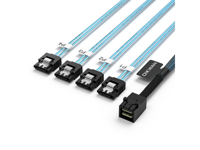 Internal HD Mini SAS to 4XSATA Cable,1.6ft SFF-8643 Host to 4X SATA Target Cable Compatible with Raid Controller Hard Drive