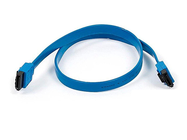Monoprice SATA III 6Gbps SATA 3 Cable - 1.5 Feet Blue (10 Pack) with Lock Inchg Latch - Compatible with HDD, SSD, CD Drive, CD Writer