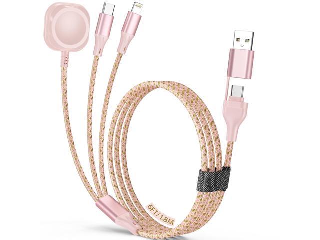 Multi Charging Cable for Apple Watch Charger,6ft iPhone Watch 3 in 1 Charging Cable,USB A/C to Type C/Lightning Cable for iWatch...