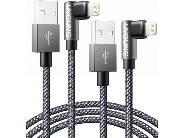 90 Degree iPhone Charger 6FT 2Pack [Apple MFi Certified] Right Angle USB to Lightning Cable Braided Fast Charging Cord for iPhone...