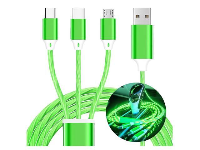 3 in 1 Light up Charging Cable,Multi LED Charging Cable,Light Up Charger Cord,3A USB Cable,Compatible with Most Smart Phones