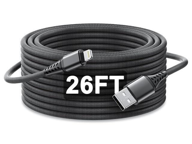 26FT/8M Extra Long iPhone Charger Cord [Apple MFi Certified] Braided iPhone Charger Fast Charging USB to Lightning Cable for iPhone 14/13/12/11,...
