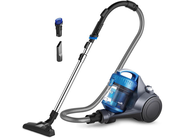 Eureka Whirlwind Bagless Canister Cleaner NEN110A Lightweight Corded Vacuum for Carpets and Hard Floors, Blue