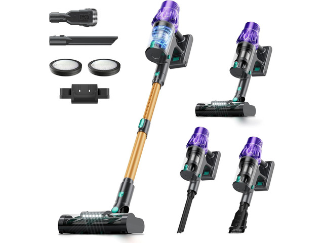 Cordless Vacuum Cleaner, 50KPA Stick Vacuum for Home, 70Mins Runtime