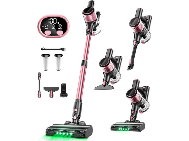 VICEASE Cordless Vacuum Cleaner, 8 in 1 Powerful Suction Lightweight Vacuum Cleaner for Home, LED Display, 3 Suction Modes, 45Mins Detachable...