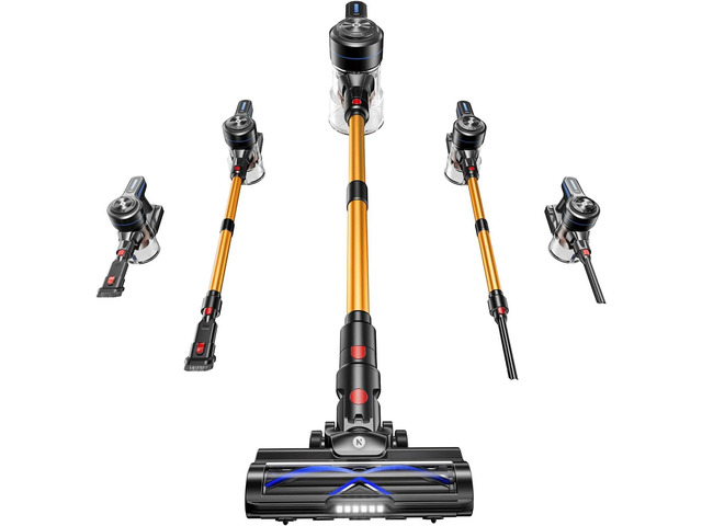 NADALY Cordless Vacuum Cleaner, 580W 50KPa Self-Standing Stick Vacuum with 65-Min Runtime, Anti-Tangle Brush, 1.8L Large Dust Cup, Lightweight...
