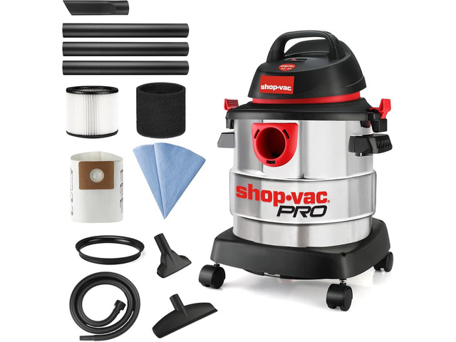 Shop-Vac 5989300 5 Gallon 4.5 Peak HP Stainless Wet/Dry Vac, Blower