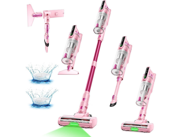 Trucozie Cordless Vacuum Cleaner, Self-Standing Lightweight Stick Vacuum with 50 mins Runtime, Powerful Suction, Anti-Tangle Wireless Vacuum for...