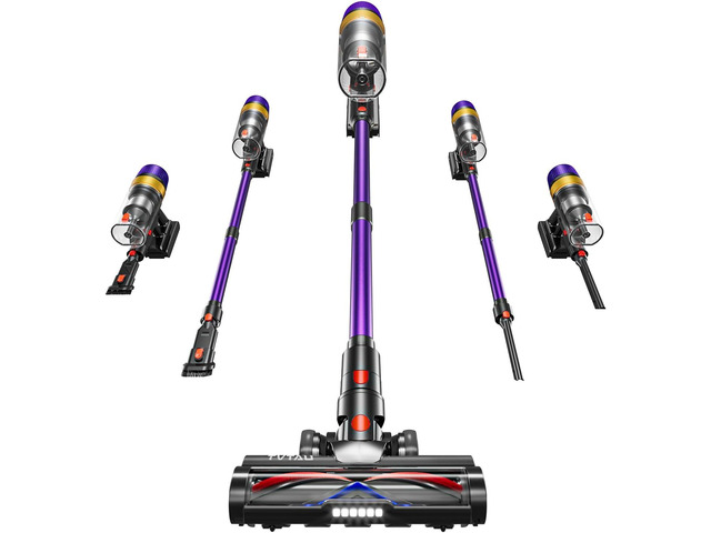 Cordless Vacuum Cleaner, Self-Standing 620W 55KPA 75Min Runtime Stick Vacuum for Home, 1.8L Dust Cup, LED Display, Anti-Tangle, 8-Stage Filtration,...