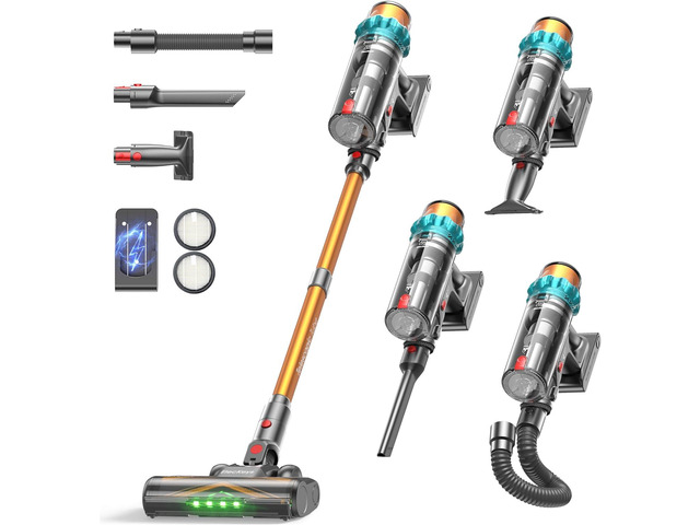 ElecKeys 650W 55kPa Cordless Stick Vacuum Cleaners for Home with 70Mins