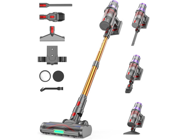YU7 Max Cordless Vacuum Cleaner, 650W 55kPa Stick Vac with Intelligent Auto Mode, Up to 80 Min Long Runtime, Self-Standing Wireless Vaccum for...