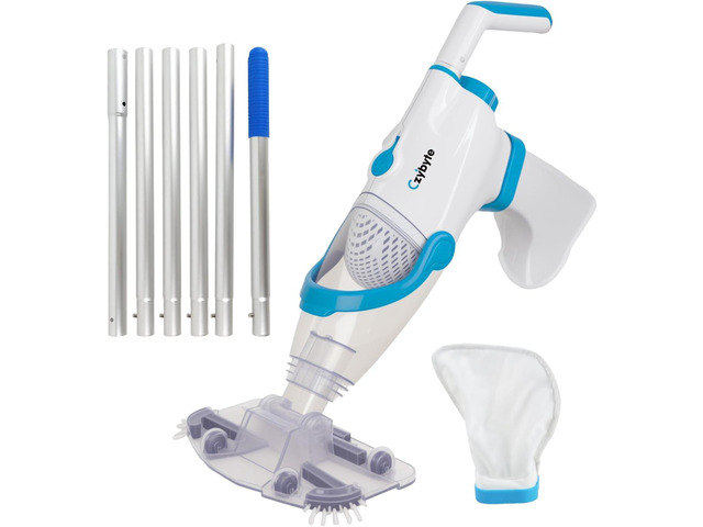 Handheld Pool Vacuum Cleaner, 89 inchs Extension Pole,Bright White
