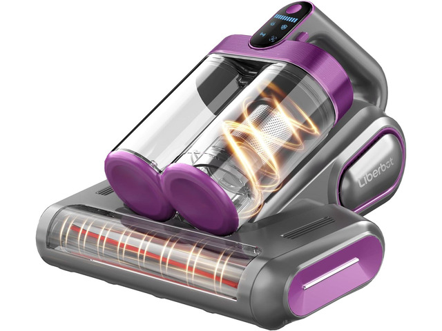 Mattress Vacuum Cleaner, Cordless Bed Vacuum with 13KPa Suction, Portable Vacuums for Sofa Couch Crib, Birthday Gifts for Women (Gray & Purple)