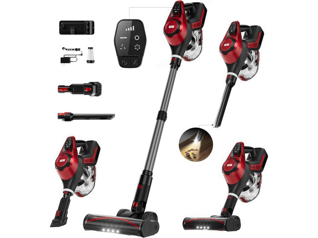 Cordless Vacuum Cleaner for Home, Stick Vacuum 45Kpa, Smart Display & 1.5L Dust Cup, MAX 40mins Runtime, Rechargeable Lightweight Handheld Vavuum...