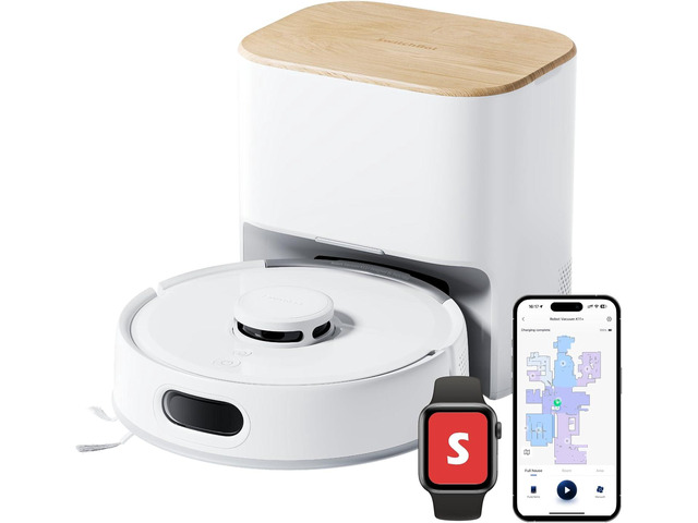 SwitchBot K11+ Robot Vacuum & Mop with Matter, 6000Pa Suction, 90-Day Hands-Free Self-Emptying, LDS Navigation, 3.6 Ultra-Slim, Anti-Tangle for Pet...