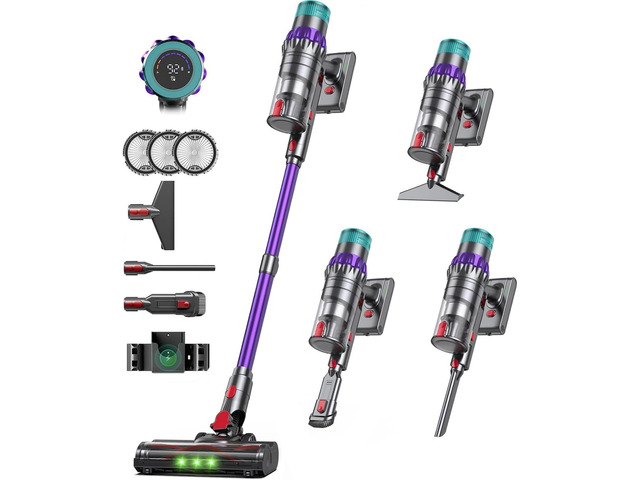 Cordless Vacuum Cleaner for Home, 650W 60KPa Stick Vacuum Cleaner,Max 75Min