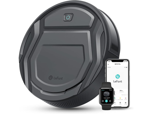 Lefant M210P Robot Vacuum Cleaner, 4000pa Suction, 200 Mins Runtime, Super Thin, Quiet, Self-Charging, Ideal for Pet Owners, Multi Surface...