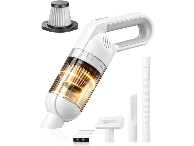 Handheld Vacuum Cleaner, 20000 Pa Car Vacuum Cordless White