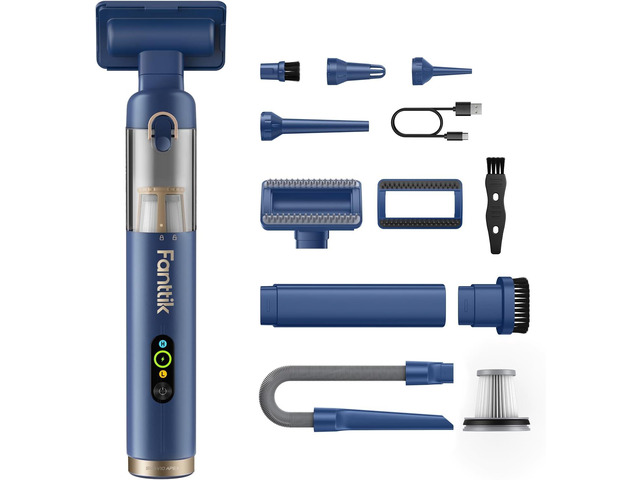 Fanttik Slim V10 APEX Cordless Car Vacuum, 4-in-1 Portable Mini Handheld Vac, Upgraded Smart Digital Display, 19kPa Suction Power, 2 Suction Modes...