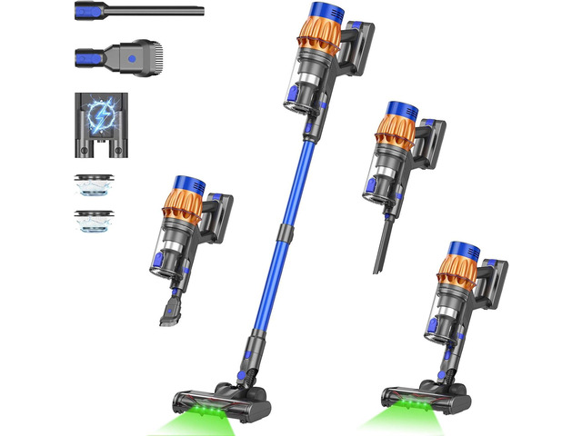 Cordless Stick Vacuum Cleaners for Home, 650W 55KPA Up to 70Min Runtime