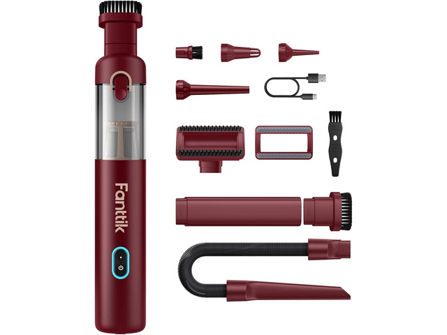 Fanttik Slim V8 APEX Cordless Car Vacuum & Air Duster, 4-in-1 Portable Mini Vacuum with 19000pa Suction Power for Pet Hair, Type-C Charge,...