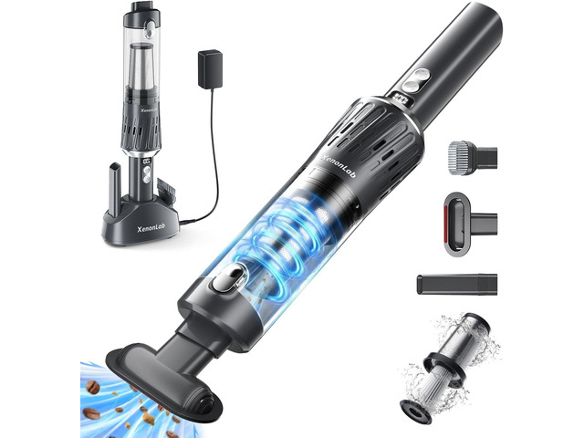 Handheld Vacuum Cordless 25000Pa Car Vacuum 3-in-1 Handheld Vacuum, Includes Smart Display and Charging Base Hand Vac Cordless Rechargeable...