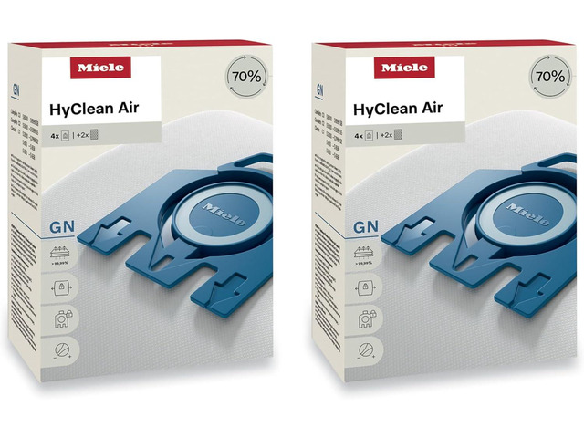 Miele Original GN AirClean 3D Efficiency Vacuum Cleaner Bags for Miele Classic C1, Complete C2/C3, and S2/S5/S8 Vacuum Cleaners, Pack of 4 Dust...