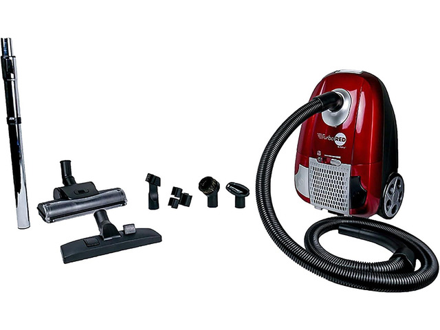 Atrix Turbo Red AHC-1 HEPA Canister Vacuum Cleaner Powerful 1,400W Variable Speed Motor, Lightweight 6-Quart Bag Design, 3-Stage Filtration,...