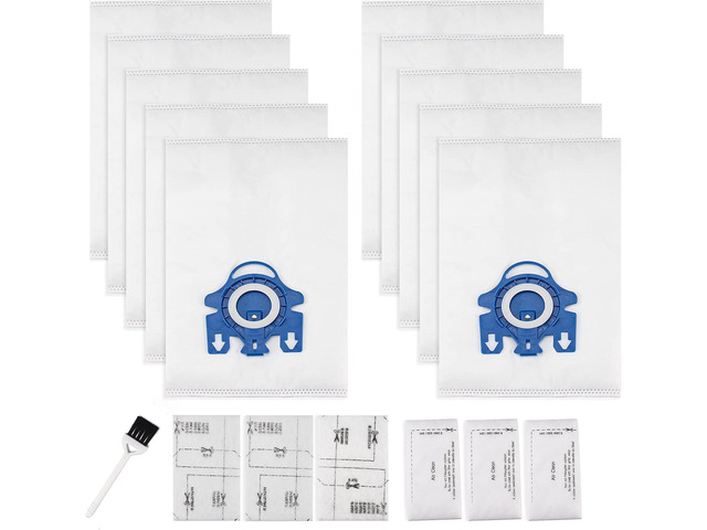 Improvedhand 10 Packs 3D Airclean Bags Replacement for Miele GN Vacuum Cleaner Bags Fit for Miele Classic C2 C3 S2 S5 S8 S400 Series with Motor...