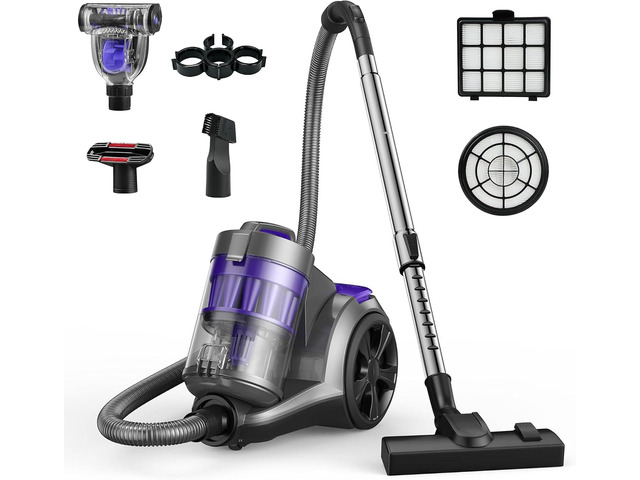 Aspiron 1700W Canister Vacuum Cleaner, 45Kpa Bagless Vacuum Cleaner