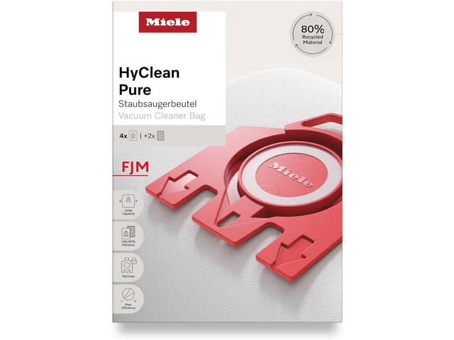 Genuine Miele Vacuum Cleaner AirClean Dust Bags Type FJM Pack of 4