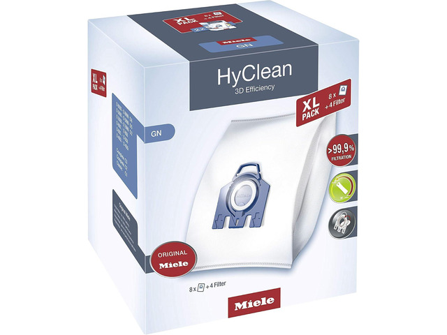 Miele 10455000 XL Pack HyClean 3D GN, Vacuum Cleaner Bags, Reliably Keep Dust inside the Vacuum Cleaner