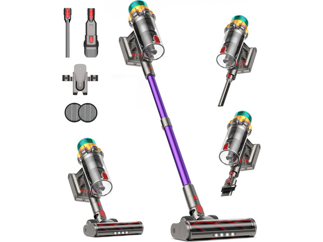 Cordless Vacuum Cleaner, 55KPA 650W 70Mins Extra-Large Dust Cup Cordless Stick Vacuum, Rechargeable Vacuum Cleaner with Self-Standing, Vacuum...