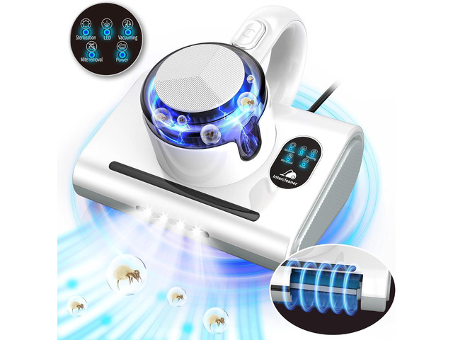 Mattress Vacuum Cleaner,13Kpa Powerful Suction Bed Vaccum Cleaner with UV-C Light,LED Headlights and High Heating Tech,1.2kg Light Weight Handheld...