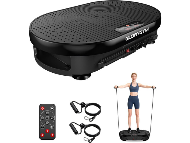Vibration Plate Exercise Machine for Body Shaker Machine & Weight Loss, Shake Plate with Resistance Bands, 120 Speed Levels, Remote Control, Full...