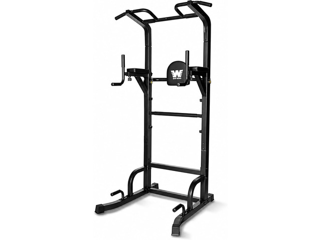 BARWING Pull Up Bar Station, Power Tower, Dip Station with 3D Backrest, Multi-Function Strength Training Stand Rack, Adjustable Height Dip Bar for...