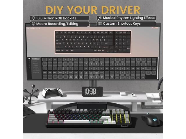 Redragon K742 Wireless Mechanical Gaming Keyboard with Knob, Bluetooth 5.0/2.4GHz/USB C Wired Creamy Keyboard with Number Pad for PC Computer, Hot...