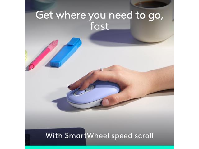 Logitech - POP ICON COMBO Compact TKL Wireless Bluetooth Keyboard and Mouse Bundle with Programmable Quiet Keys and Buttons - Lilac & Off-White - image 12