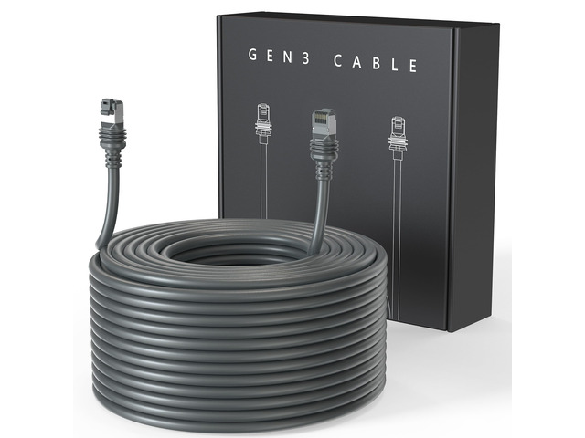 75FT/ 23M Cable for Starlink Standard 4/ 4X/ Gen 3/ V4/ V5 Replacement Extension Ethernet Cable Cord Waterproof Satellite (75FT), Grey