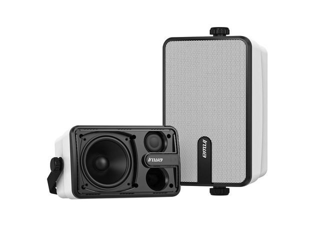 Upgraded Bluetooth Outdoor Speakers, IPX5 Waterproof Wall Mount Speaker, Powerful Bass, Wireless Sync Up to 100 Speakers, Indoor/Outdoor Sound...