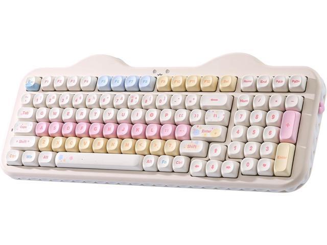 C98 Wireless Mechanical Keyboard with Number Pad,99 Key BT5.0/2.4G/USB-C Hot Swap Gasket Mount with PBT MOA Keycaps,Custom RGB,Cute Cake Keyboard...