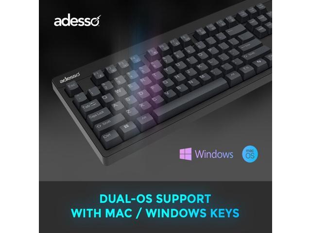 ADESSO EasyTouch 130 Full-Sized USB Wired Mechanical Keyboard with Brown Switches, Dedicated Copilot AI Hotkey, Gasket-Mounted for Quiet Typing, 2X...