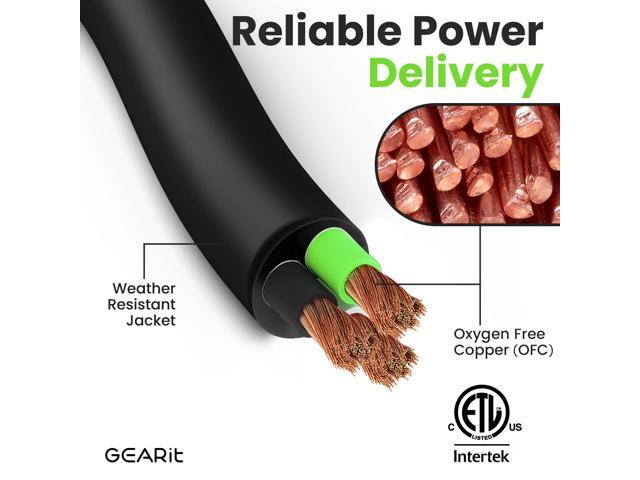 GEARit 12/3 12 AWG Portable Power Cable (25 Feet - 3 Conductor) SJOOW 300V 12 Gauge Electric Wire for Motor Leads, Portable Lights, Battery...