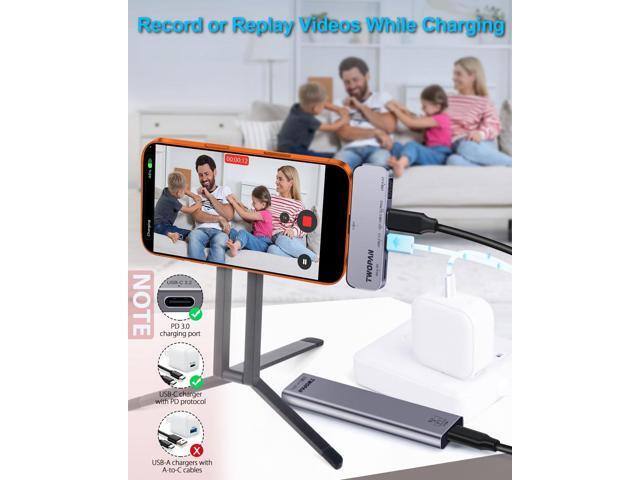 USB C iPhone Hub for ProRes Video Recording - Ultra-Slim Aluminum USB 3.2, Dual USB-C, Micro SD, and Charging Port Hub for iPhone 17/16/15 Pro/Pro Max